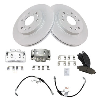 TRQ® - Front Disc Brake Kit with Ceramic Pads, Calipers and Hoses