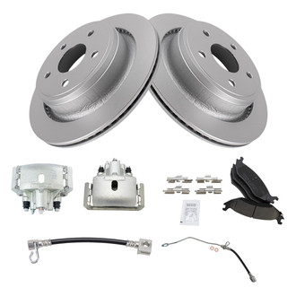 TRQ® - Rear Disc Brake Kit with Ceramic Pads, Calipers and Hoses