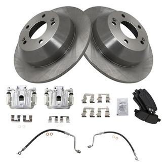 TRQ® - Rear Disc Brake Kit with Ceramic Pads, Calipers and Hoses