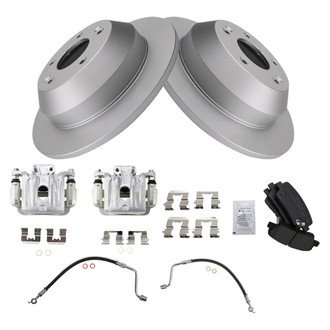 TRQ® - Rear Disc Brake Kit with Ceramic Pads, Calipers and Hoses