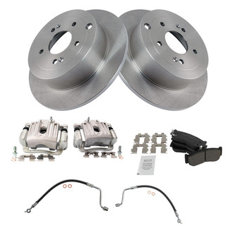 TRQ® - Rear Disc Brake Kit with Ceramic Pads, Calipers and Hoses