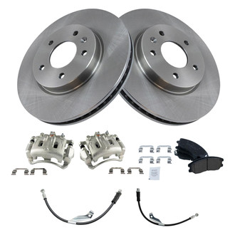 TRQ® - Front Disc Brake Kit with Ceramic Pads, Calipers and Hoses