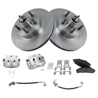 TRQ® - Front Disc Brake Kit with Ceramic Pads, Calipers and Hoses