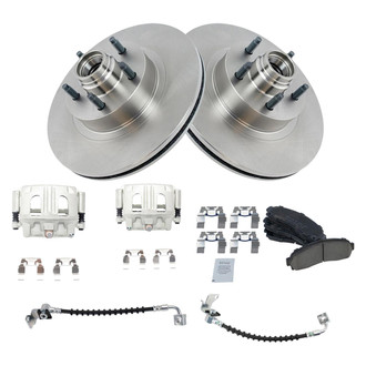 TRQ® - Front Disc Brake Kit with Ceramic Pads, Calipers and Hoses