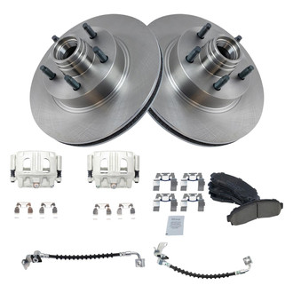 TRQ® - Front Disc Brake Kit with Ceramic Pads, Calipers and Hoses