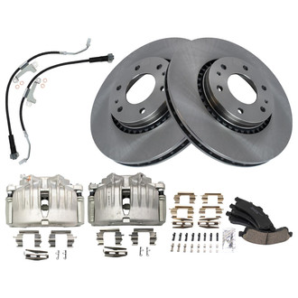 TRQ® - Front Disc Brake Kit with Ceramic Pads, Calipers and Hoses