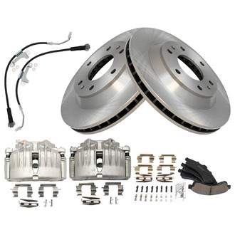 TRQ® - Front Disc Brake Kit with Ceramic Pads, Calipers and Hoses