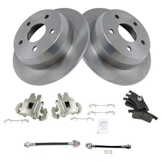 TRQ® BKA29732 - Rear Disc Brake Kit with Ceramic Pads, Calipers and Hoses