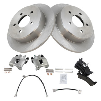 TRQ® - Rear Disc Brake Kit with Ceramic Pads, Calipers and Hoses