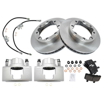 TRQ® - Front Disc Brake Kit with Ceramic Pads, Calipers and Hoses