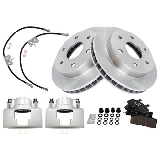 TRQ® - Front Disc Brake Kit with Ceramic Pads, Calipers and Hoses