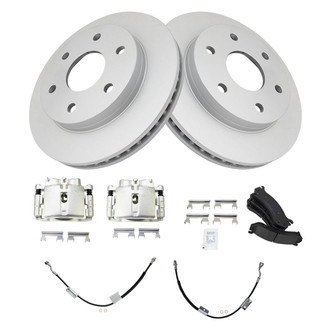 TRQ® - Front Disc Brake Kit with Ceramic Pads, Calipers and Hoses