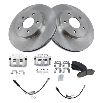 TRQ® - Front Disc Brake Kit with Ceramic Pads, Calipers and Hoses