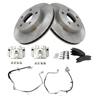 TRQ® - Disc Brake Kit with Ceramic Pads, Calipers and Hoses