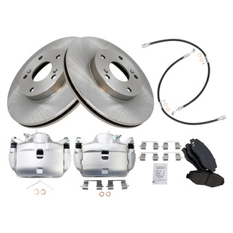 TRQ® - Front Disc Brake Kit with Ceramic Pads, Calipers and Hoses