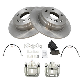 TRQ® - Rear Disc Brake Kit with Ceramic Pads, Calipers and Hoses