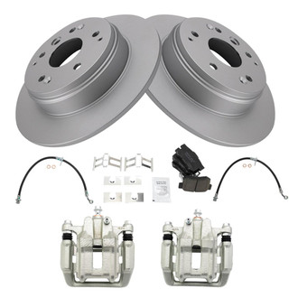 TRQ® - Rear Disc Brake Kit with Ceramic Pads, Calipers and Hoses