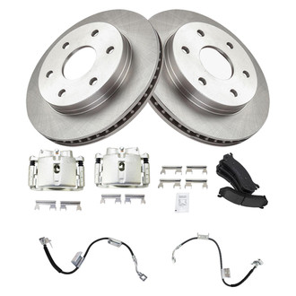 TRQ® - Front Disc Brake Kit with Ceramic Pads, Calipers and Hoses