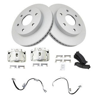TRQ® - Front Disc Brake Kit with Ceramic Pads, Calipers and Hoses
