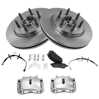 TRQ® - Front Disc Brake Kit with Ceramic Pads, Calipers and Hoses
