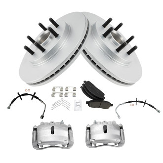 TRQ® - Front Disc Brake Kit with Ceramic Pads, Calipers and Hoses