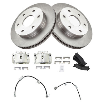 TRQ® - Front Disc Brake Kit with Ceramic Pads, Calipers and Hoses
