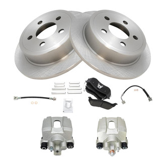 TRQ® - Rear Disc Brake Kit with Ceramic Pads, Calipers and Hoses