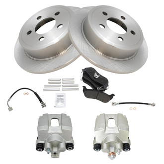 TRQ® - Rear Disc Brake Kit with Semi-Metallic Pads, Calipers and Hoses