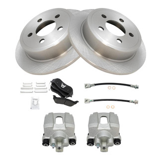 TRQ® - Rear Disc Brake Kit with Ceramic Pads, Calipers and Hoses
