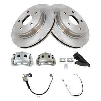TRQ® - Front Disc Brake Kit with Ceramic Pads, Calipers and Hoses