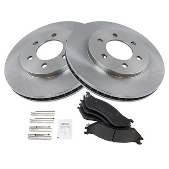 TRQ® - Front Disc Brake Kit with Semi-Metallic Pads