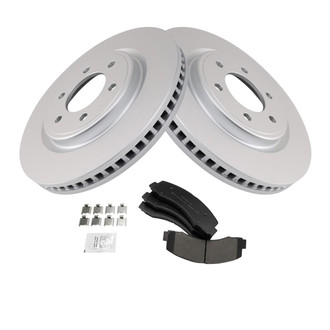 TRQ® - Front Disc Brake Kit with Semi-Metallic Pads