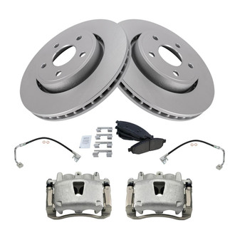TRQ® - Front Disc Brake Kit with Ceramic Pads, Calipers and Hoses
