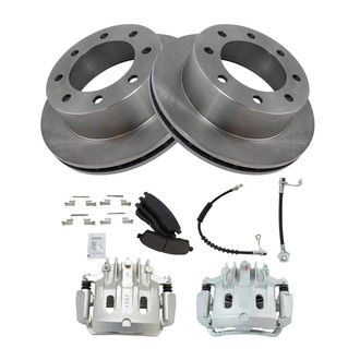 TRQ® - Rear Disc Brake Kit with Ceramic Pads, Calipers and Hoses