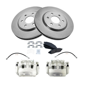 TRQ® - Front Disc Brake Kit with Ceramic Pads, Calipers and Hoses