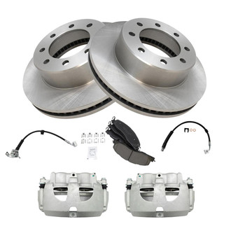 TRQ® - Front Disc Brake Kit with Ceramic Pads, Calipers and Hoses
