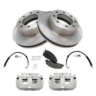 TRQ® - Disc Brake Kit with Semi-Metallic Pads, Calipers and Hoses