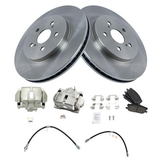 TRQ® - Front Disc Brake Kit with Ceramic Pads, Calipers and Hoses
