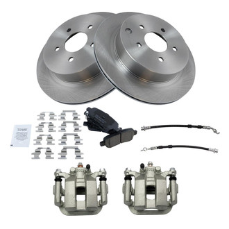 TRQ® - Rear Disc Brake Kit with Ceramic Pads, Calipers and Hoses