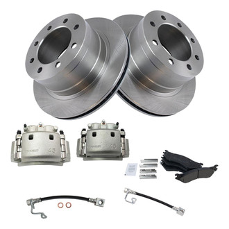 TRQ® - Rear Disc Brake Kit with Ceramic Pads, Calipers and Hoses