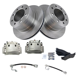 TRQ® - Rear Disc Brake Kit with Semi-Metallic Pads, Calipers and Hoses