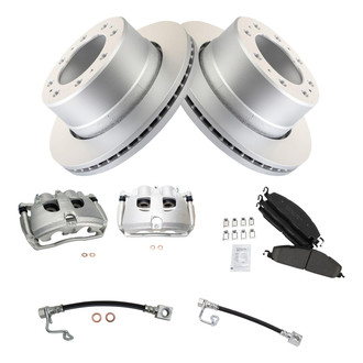 TRQ® - Rear Disc Brake Kit with Ceramic Pads, Calipers and Hoses