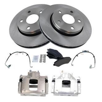 TRQ® - Front Disc Brake Kit with Ceramic Pads, Calipers and Hoses