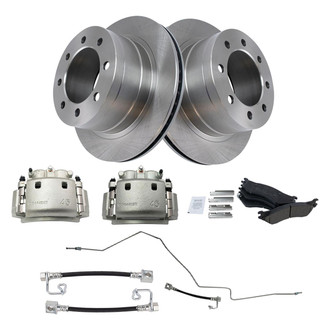 TRQ® - Rear Disc Brake Kit with Ceramic Pads, Calipers and Hoses