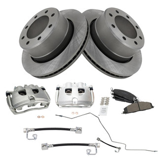 TRQ® - Rear Disc Brake Kit with Semi-Metallic Pads, Calipers and Hoses