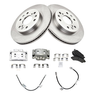 TRQ® - Front Disc Brake Kit with Semi-Metallic Pads, Calipers and Hoses