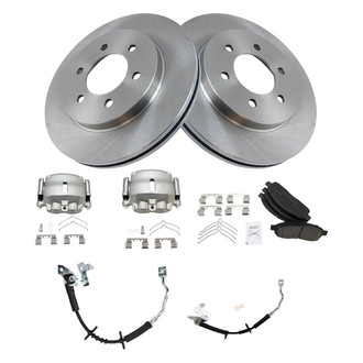 TRQ® - Front Disc Brake Kit with Ceramic Pads, Calipers and Hoses