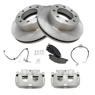 TRQ® - Disc Brake Kit with Semi-Metallic Pads, Calipers and Hoses