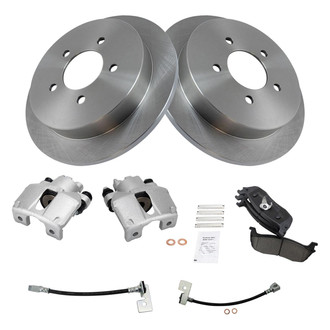 TRQ® - Rear Disc Brake Kit with Ceramic Pads, Calipers and Hoses