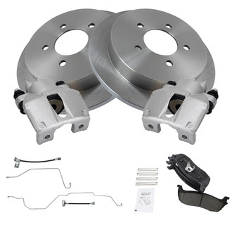 TRQ® - Rear Disc Brake Kit with Ceramic Pads, Calipers and Hoses